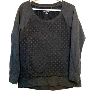 Danskin Gray w Black, Long Sleeve  Winter Performance Sweatshirt, stretchy